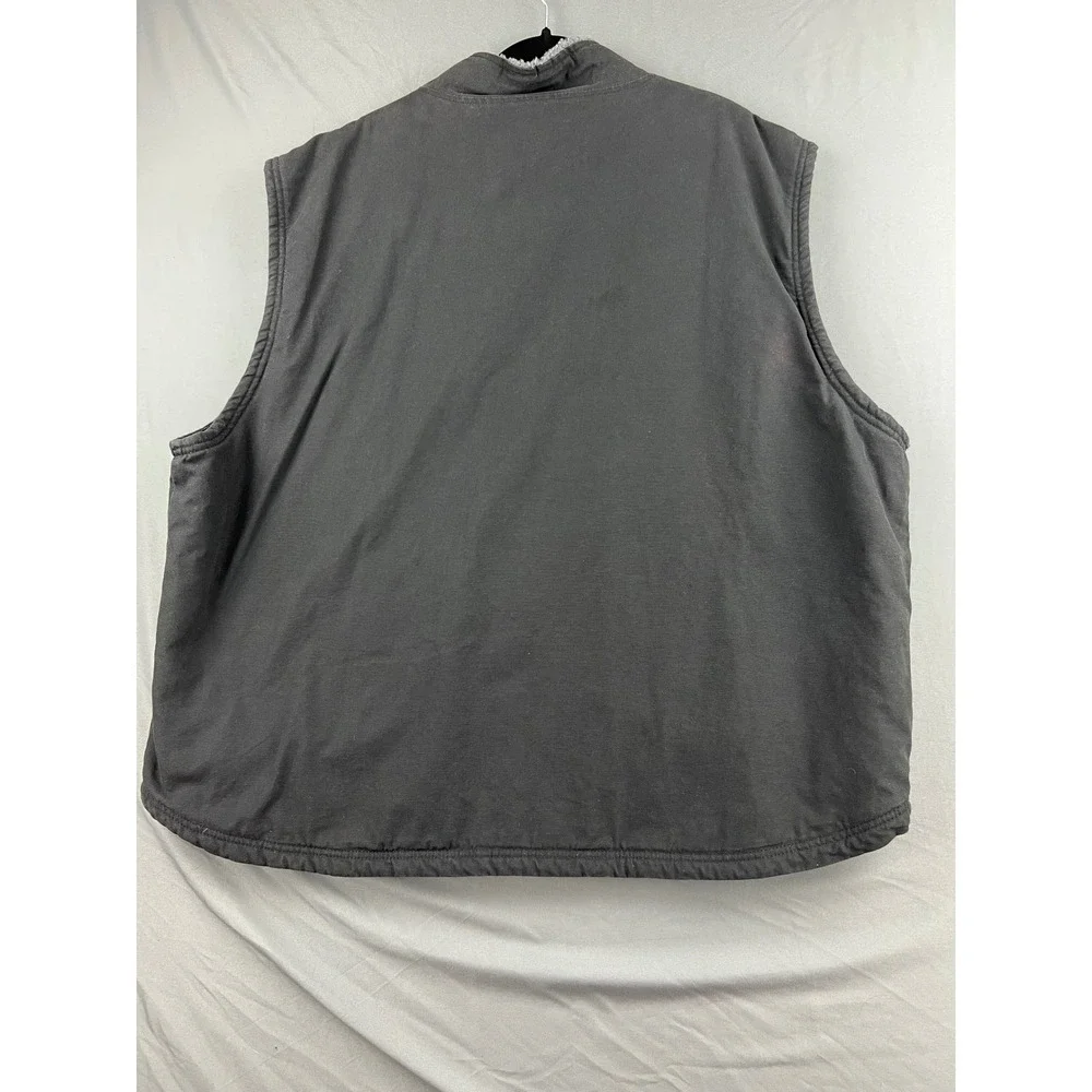 Dickies Vest Mens 3XL Canvas Sherpa Lined Full Zip Workwear Black Good